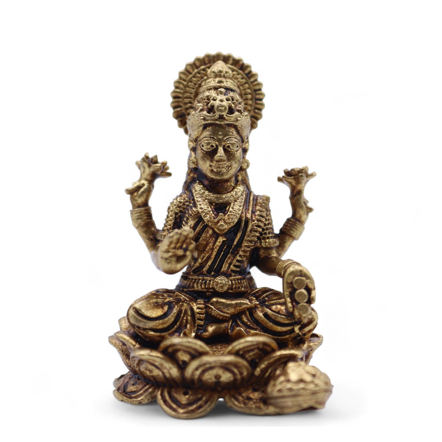 Brass Miniature Gods - Laxmi (22gms) - 37mm