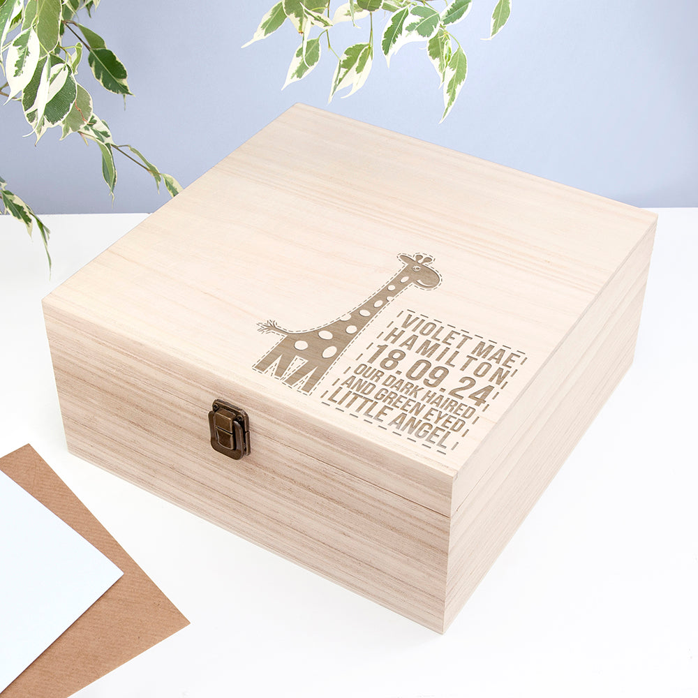 Personalised Baby Giraffe Keepsake Box