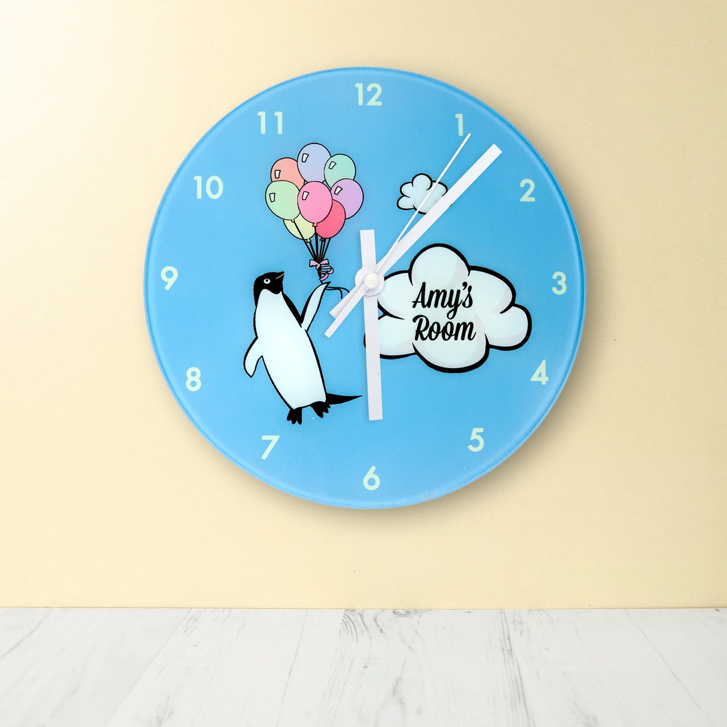 Percy Penguin Personalised Wall Clock