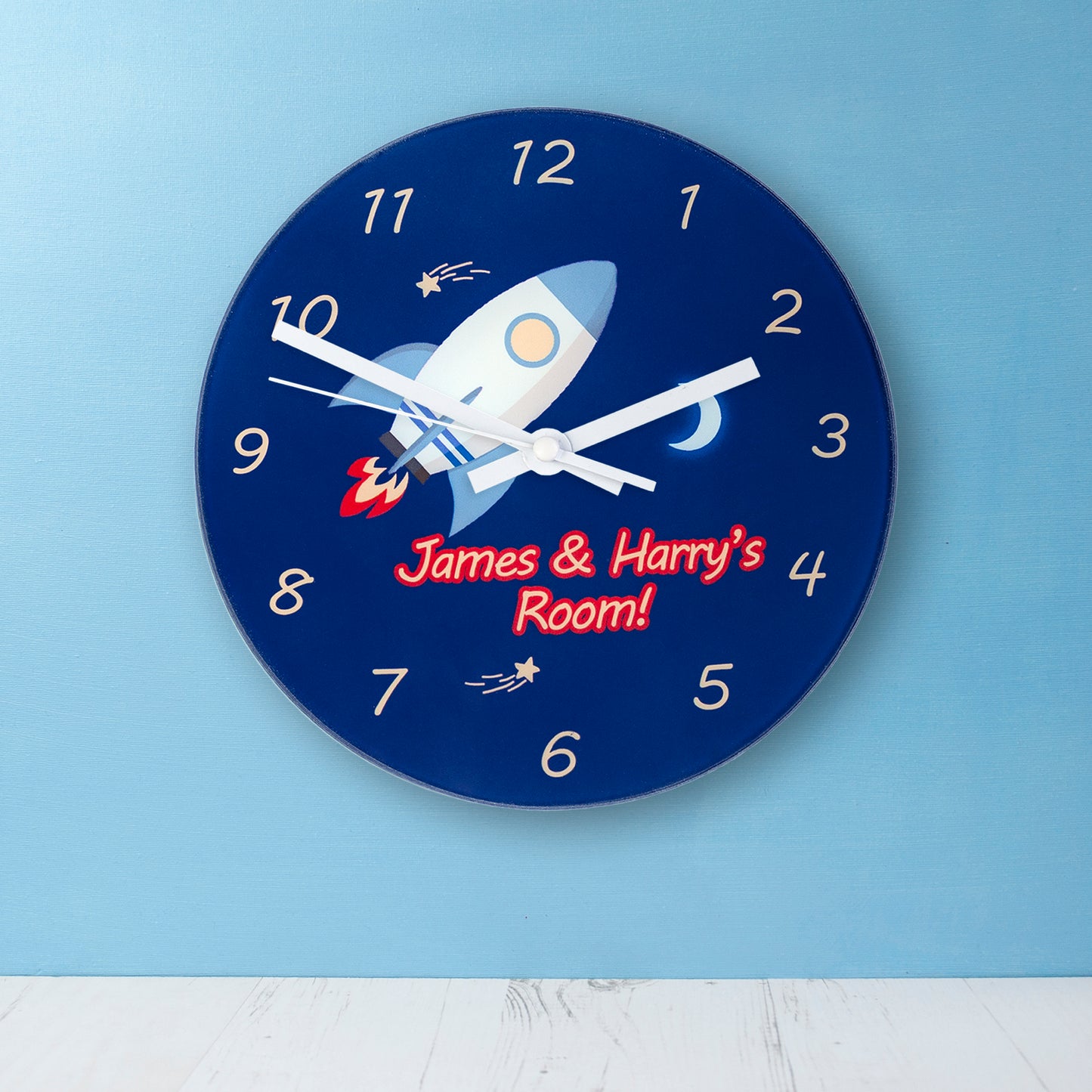 Rocket To The Moon Personalised Wall Clock