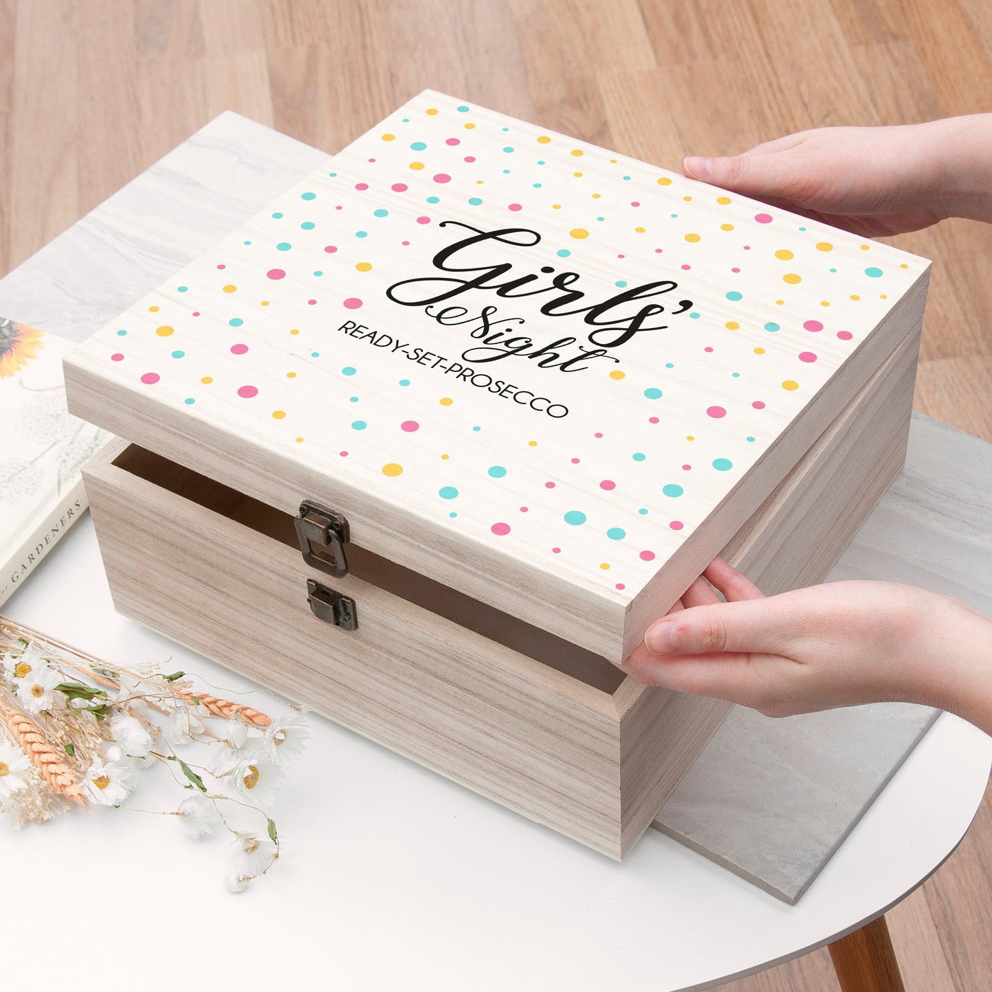 Personalised Polka Dot Girls' Night Box