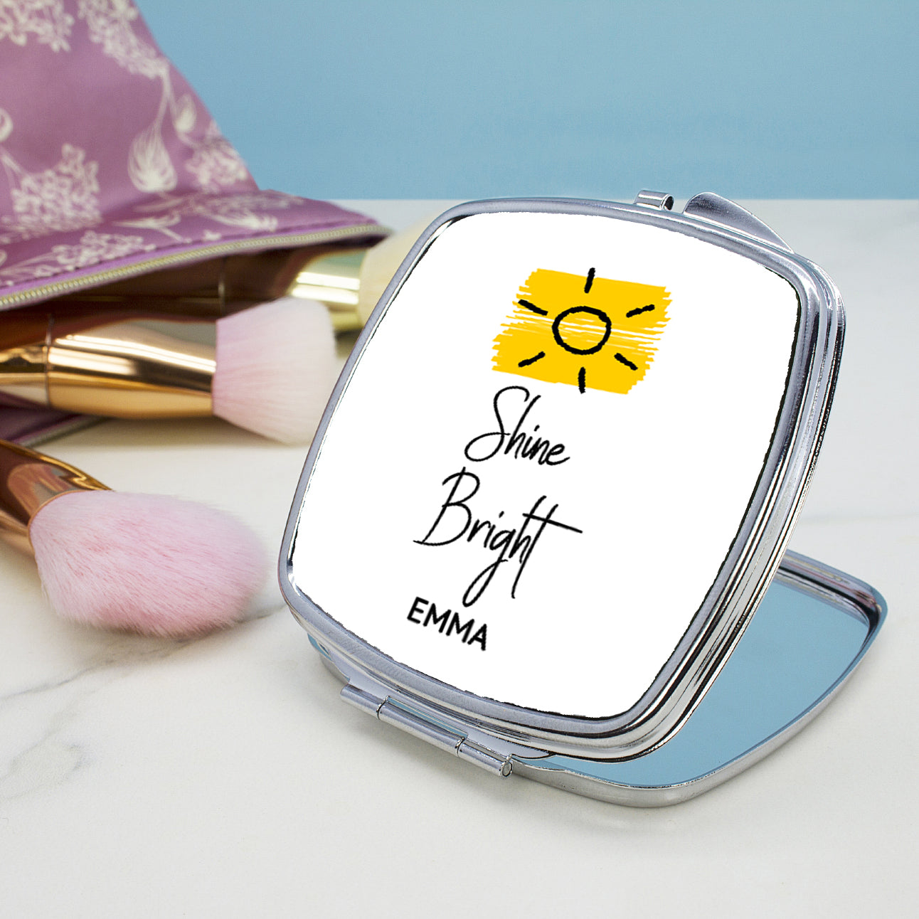 Shine Bright Square Compact Mirror