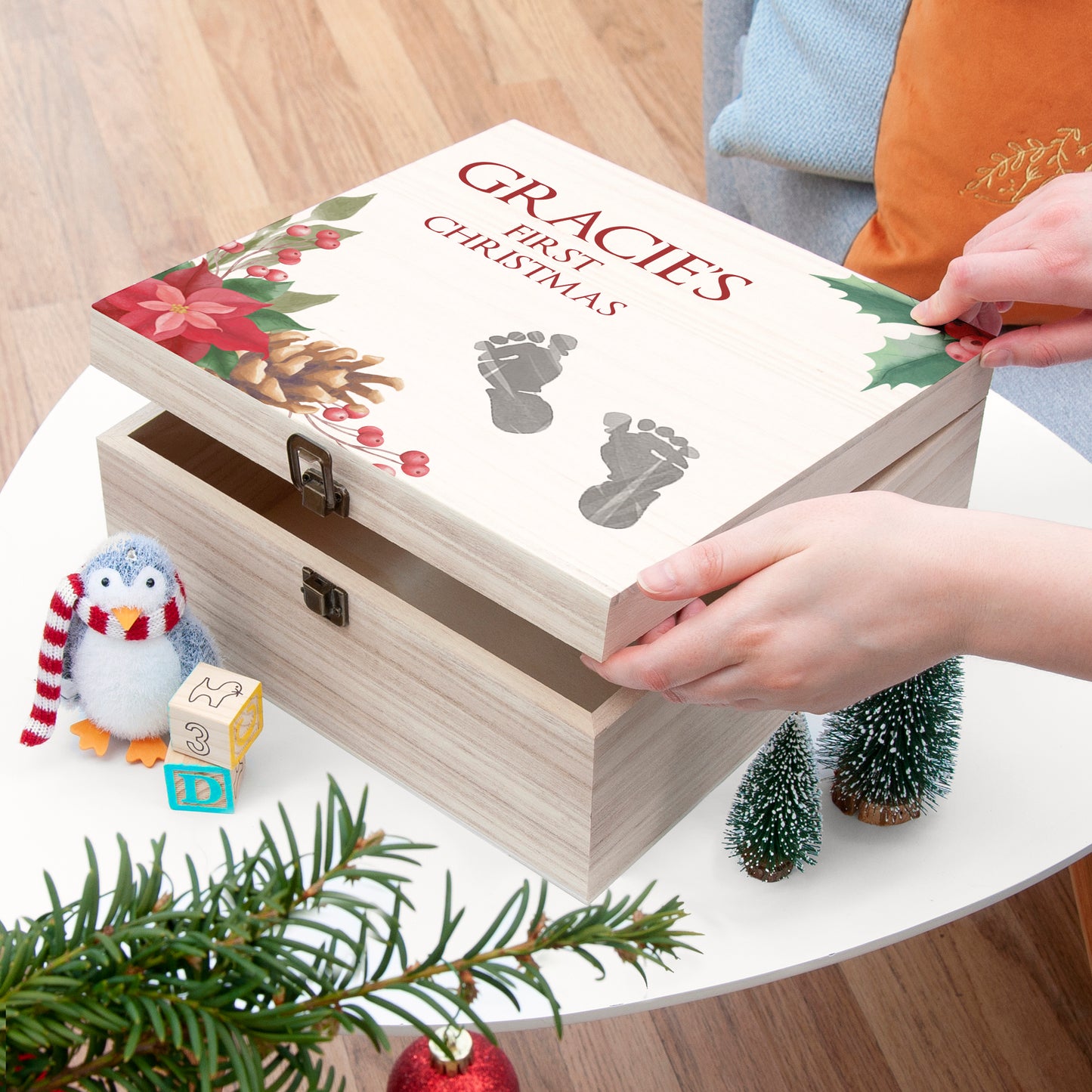 Personalised Baby's First Christmas Memento Box