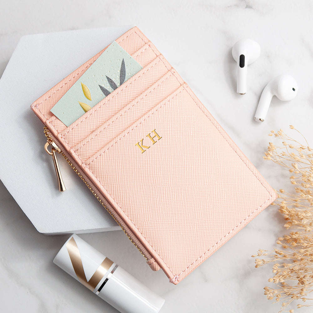 Monogrammed Sleek Vegan Leather Cardholder