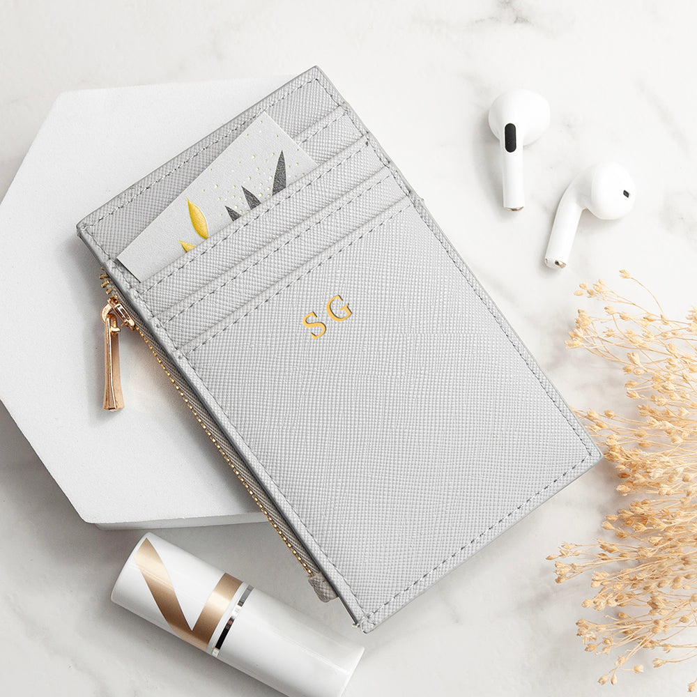 Monogrammed Sleek Vegan Leather Cardholder