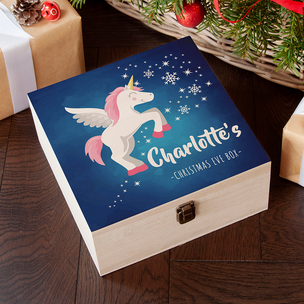 Personalised Baby Unicorn Christmas Eve Box - Medium