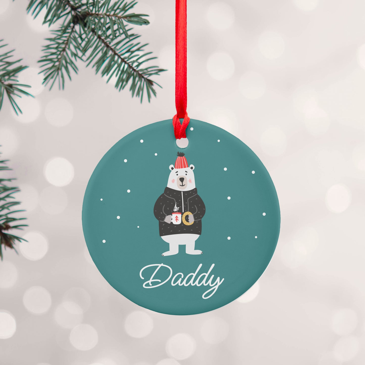 Personalised Polar Bear Christmas Decoration
