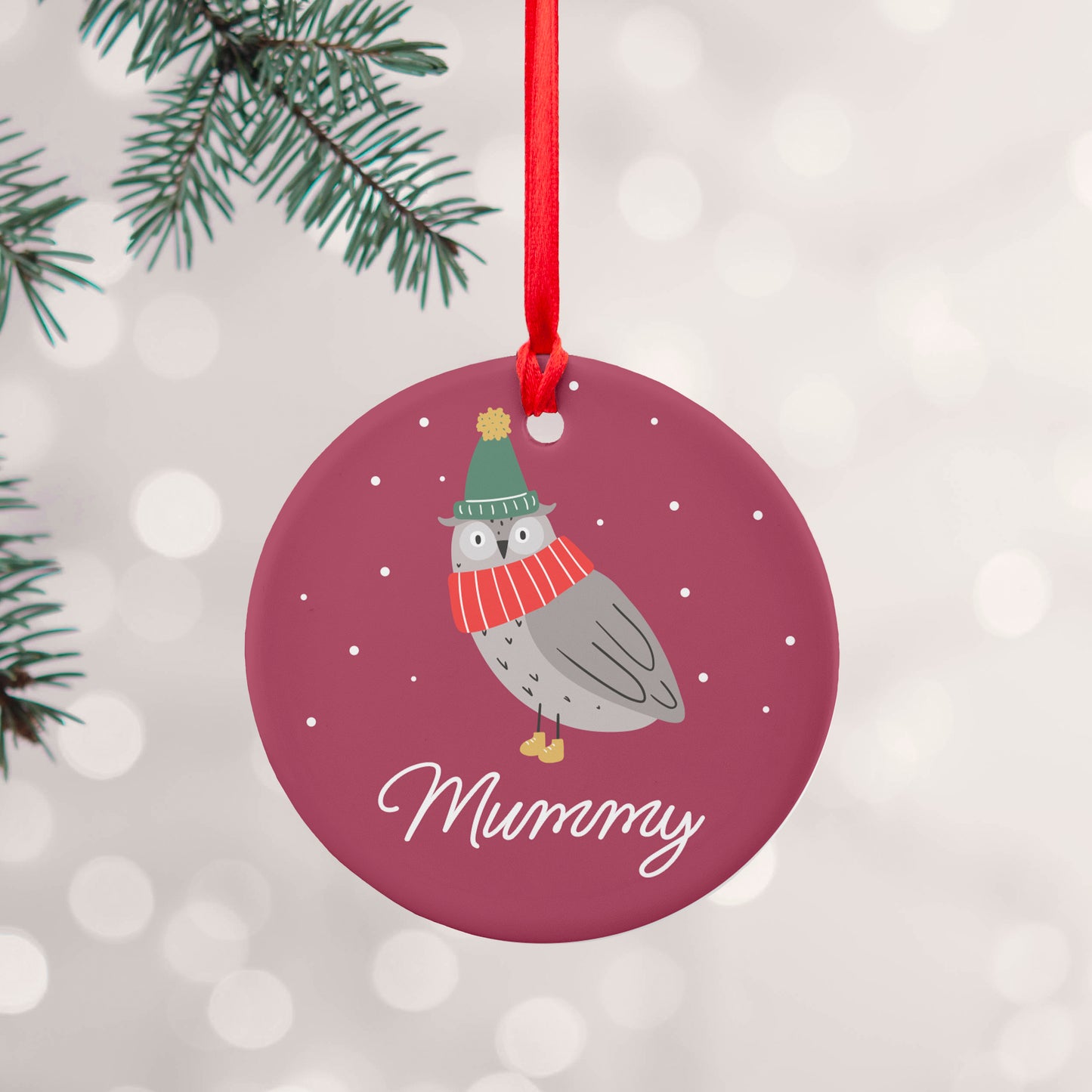 Personalised Winter Owl Christmas Decoration