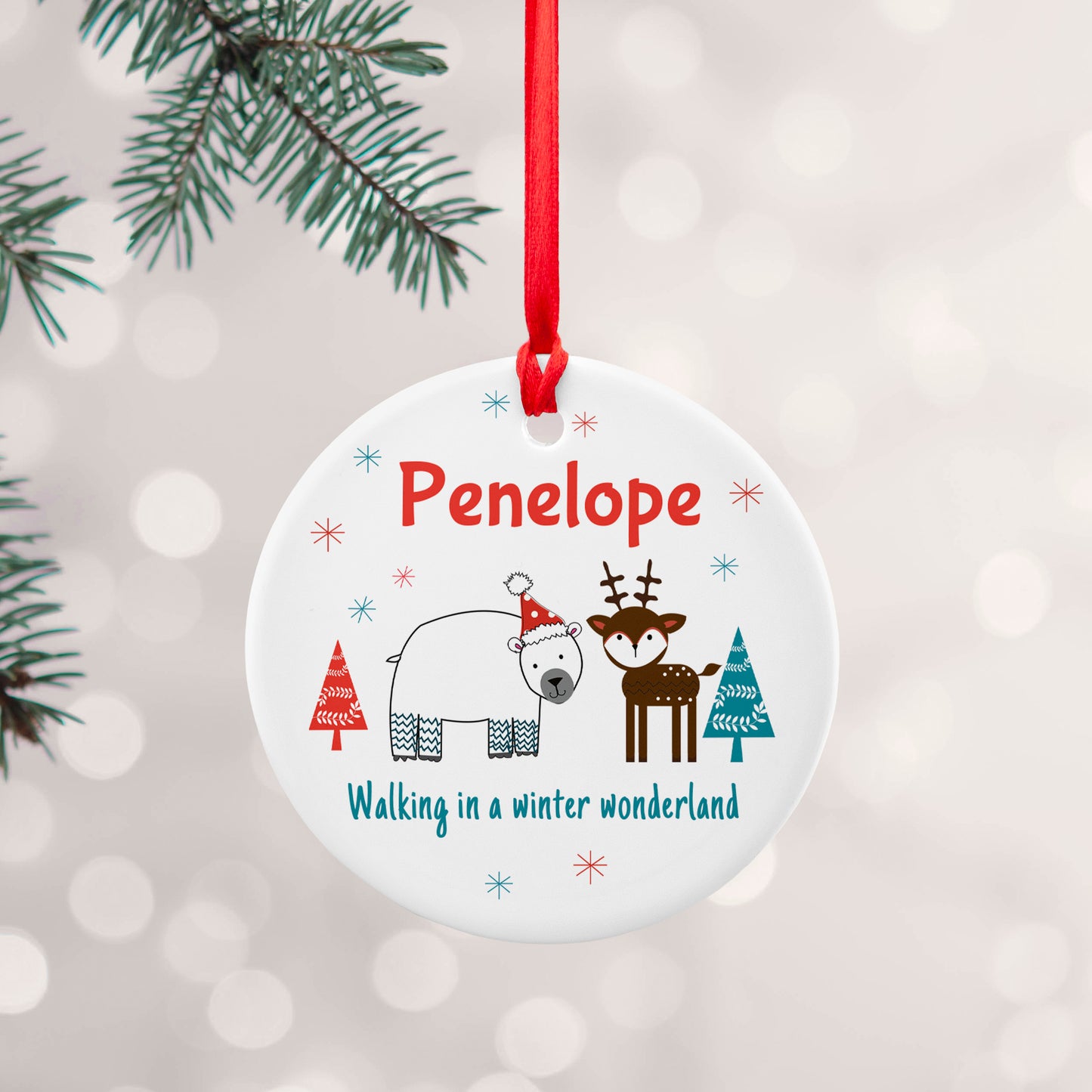 Personalised Winter Scene Ceramic Decoration