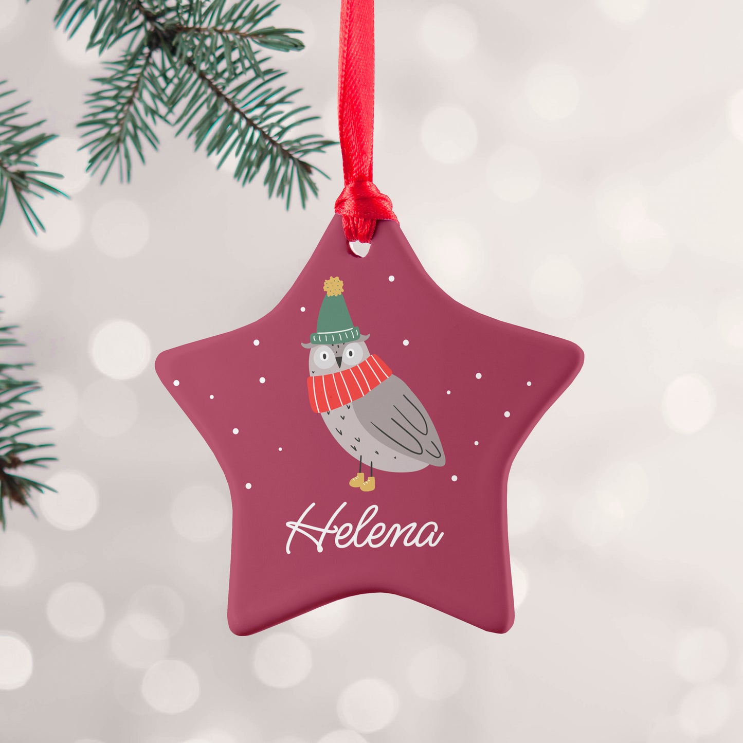 Personalised Winter Owl Christmas Decoration