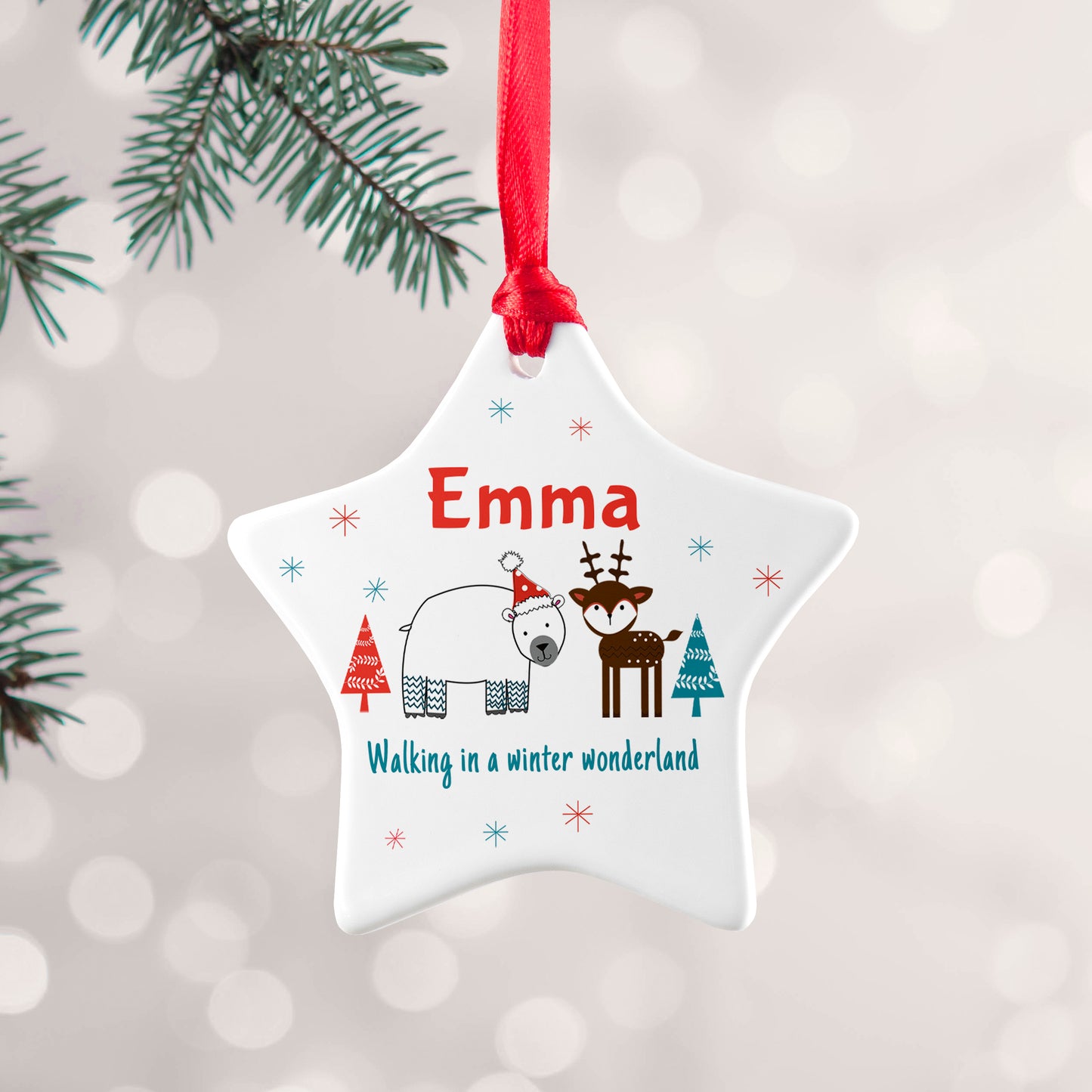 Personalised Winter Scene Ceramic Decoration