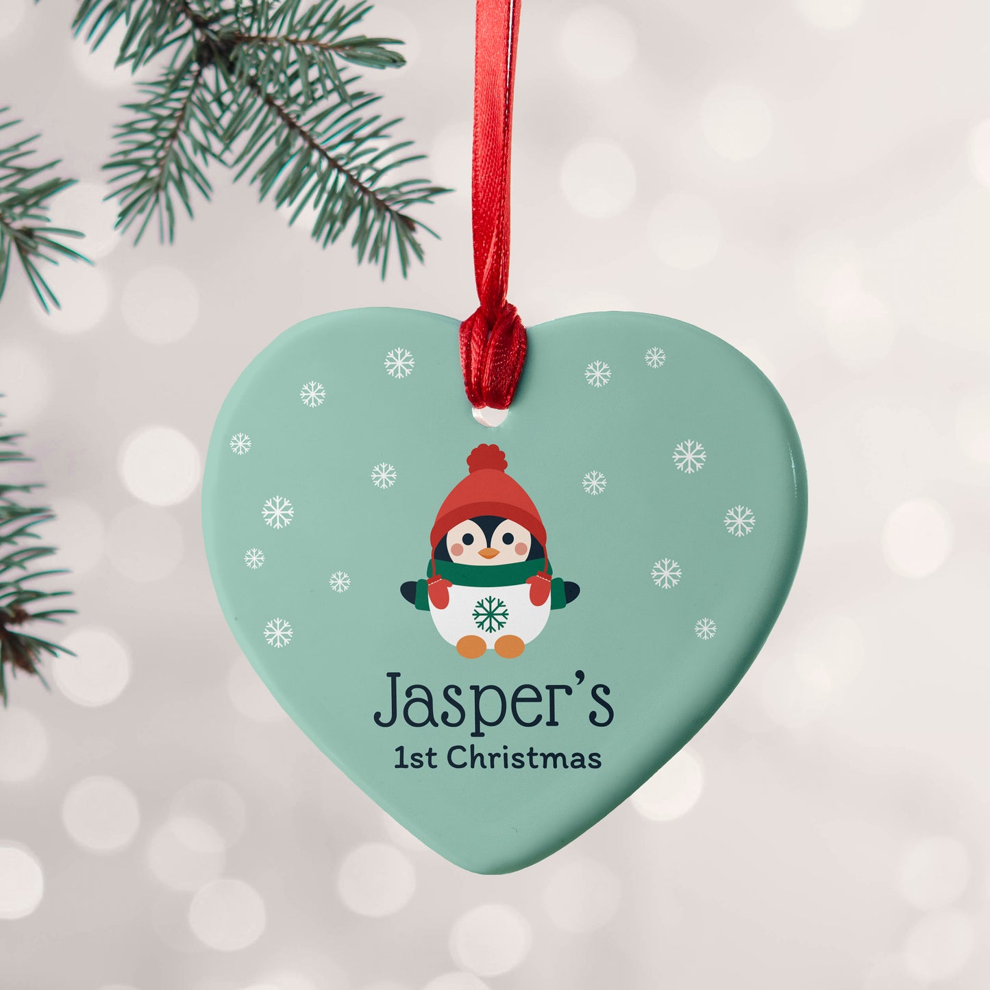 Personalised Baby Penguin 1st Christmas Decoration