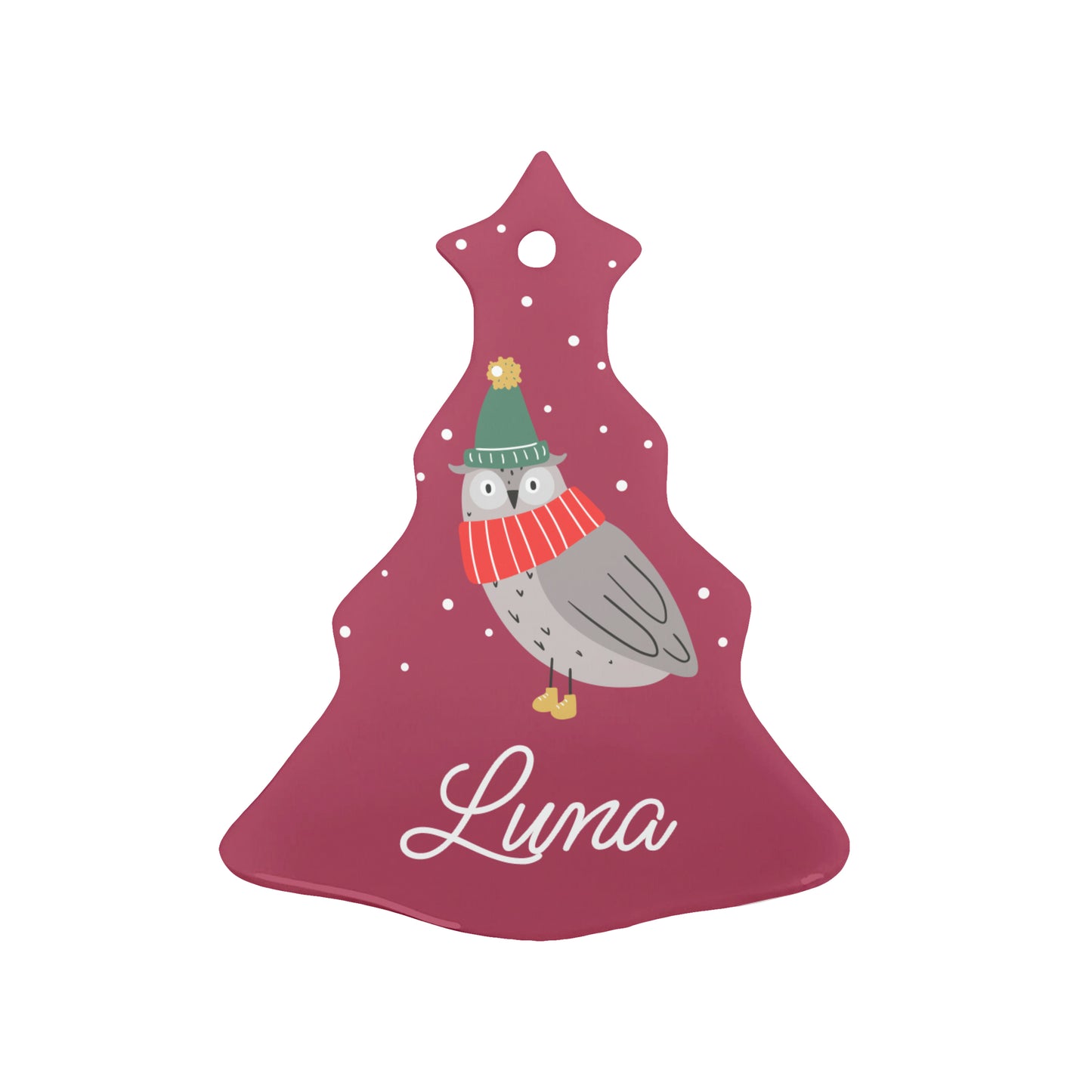 Personalised Winter Owl Christmas Decoration