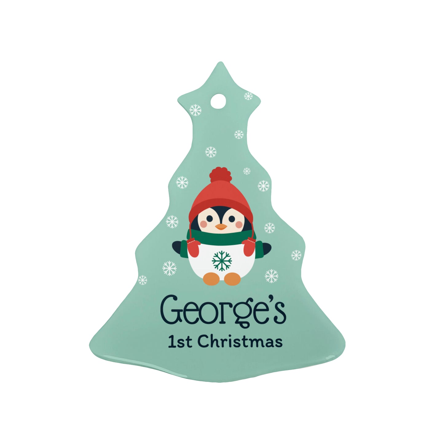 Personalised Baby Penguin 1st Christmas Decoration