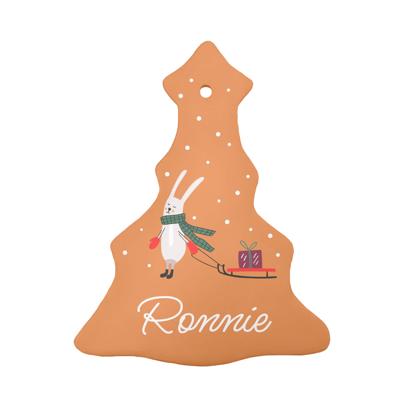 Personalised Sleigh Rabbit Christmas Decoration