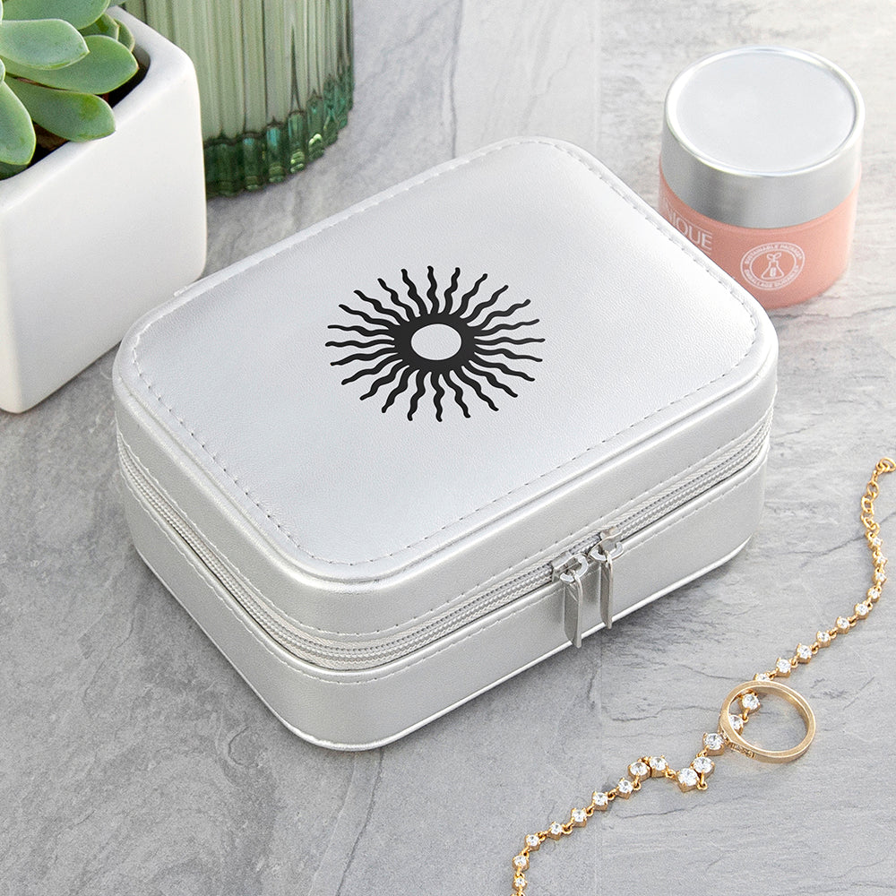 Metallic Silver Sun Jewellery Case