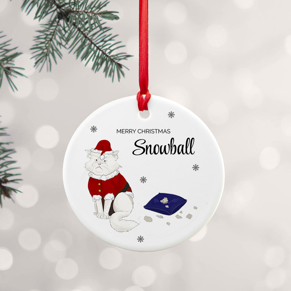 Personalised Cat Christmas Ornament