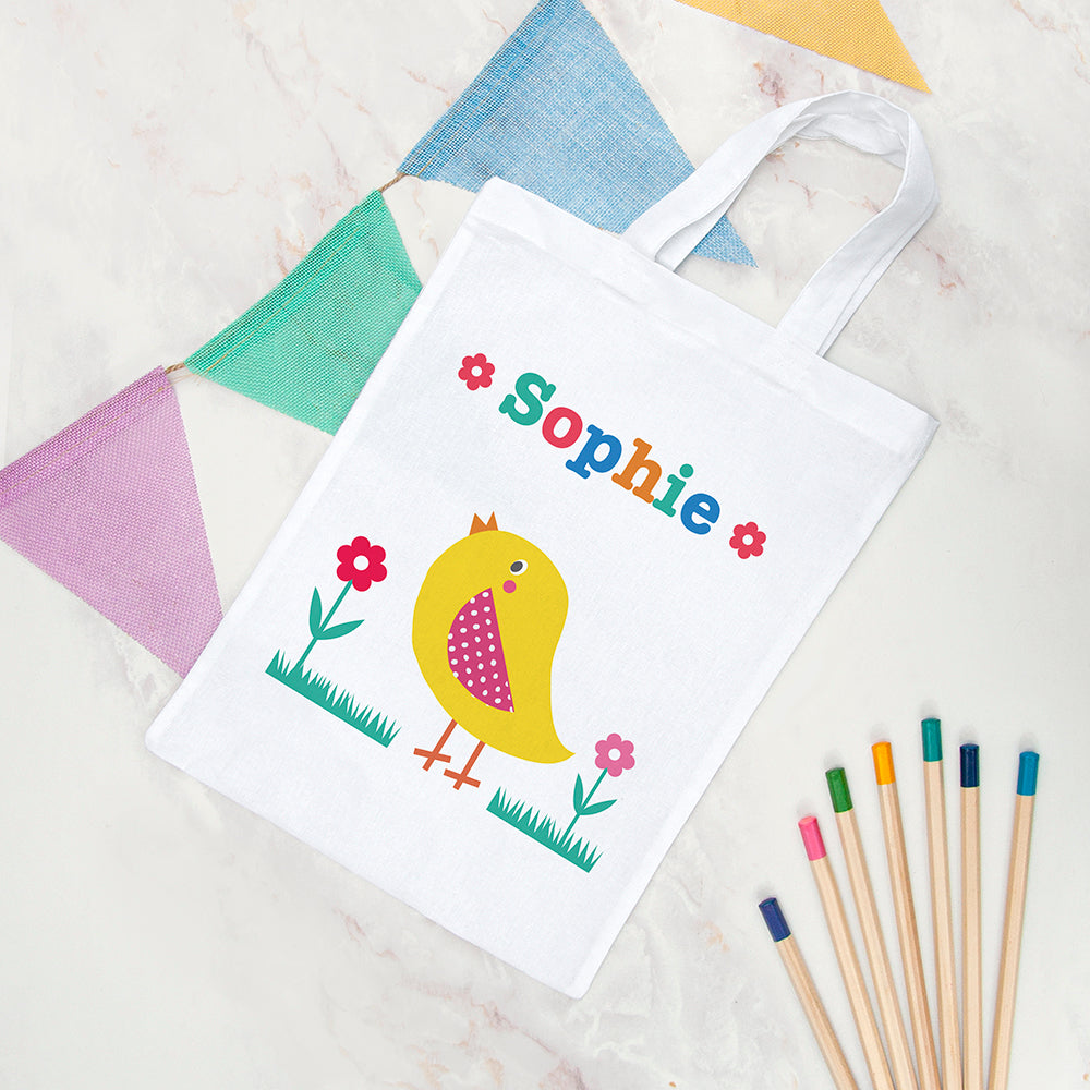 Personalised Child's Chick Easter Egg Hunt Bag