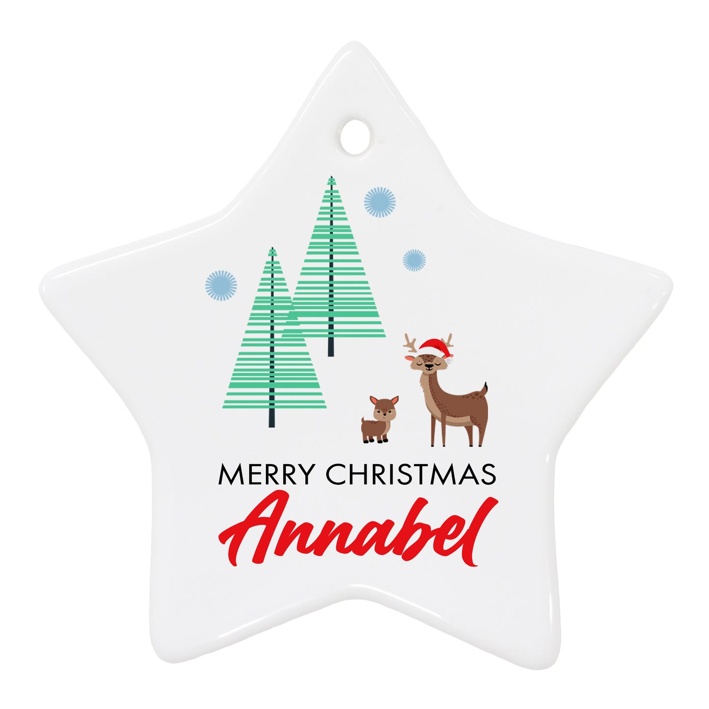 Personalised Christmas Deer Decoration