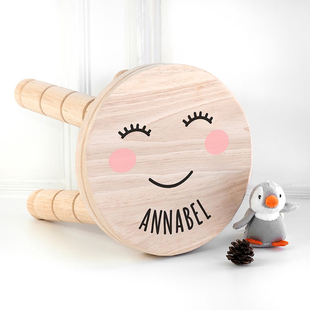 Personalised Cute Face Kids Stool