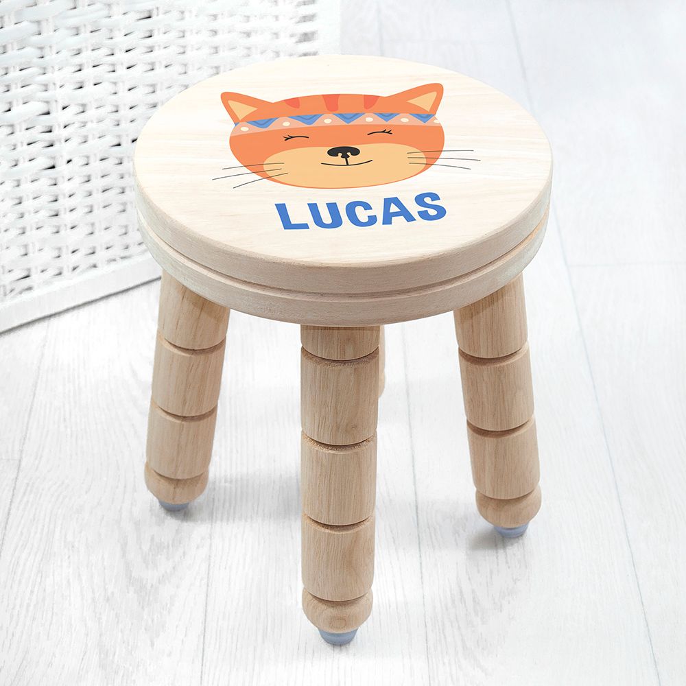 Personalised Cute Kitten Kids Stool