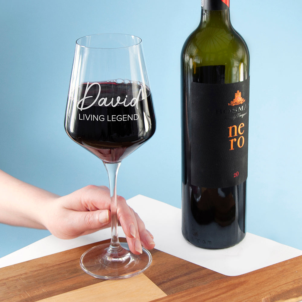 Personalised Dad Living Legend Wine Glass