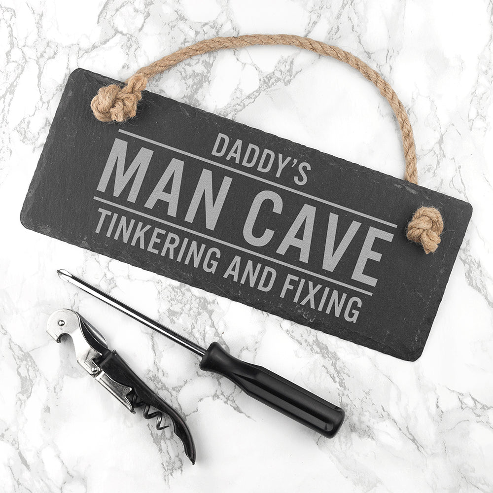Personalised Dad's Slate Man Cave Sign