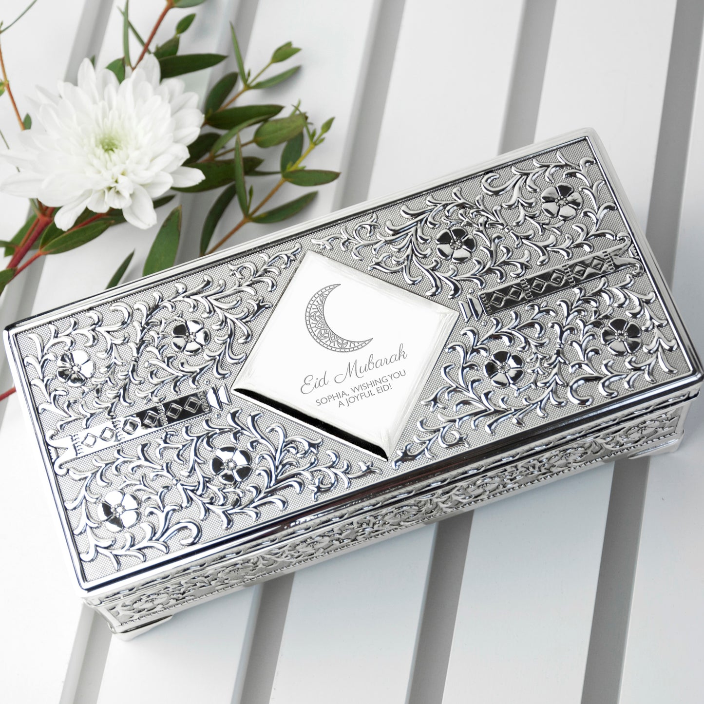 Personalised Eid Mubarak Jewellery Trinket Box