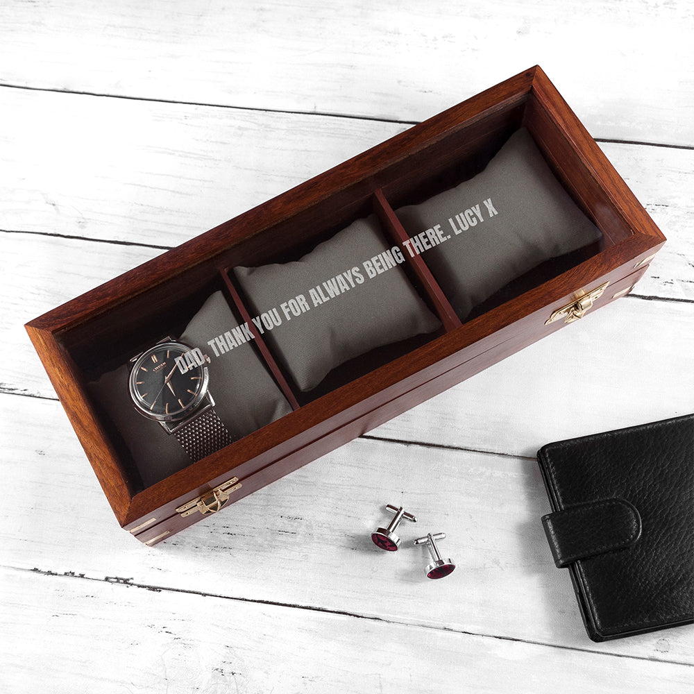 Personalised Father's Wooden Watch Box