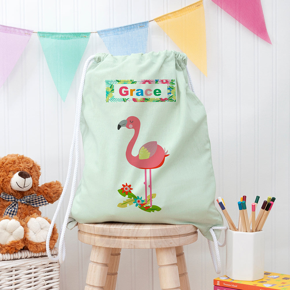 Personalised Flamingo Nursery Bag