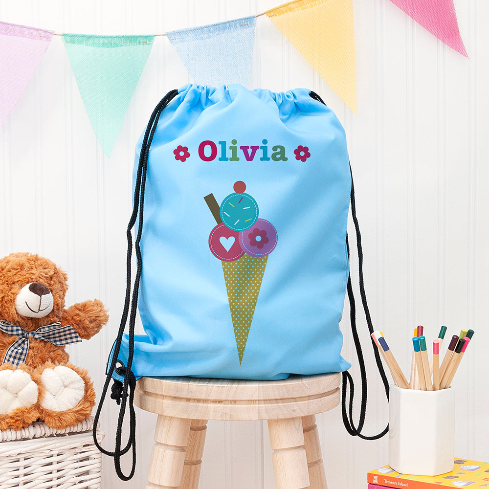 Personalised Girl's Sky Blue Waterproof Swim Bag
