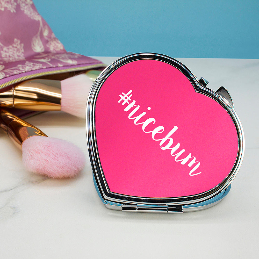 Personalised Hashtag Heart Compact Mirror