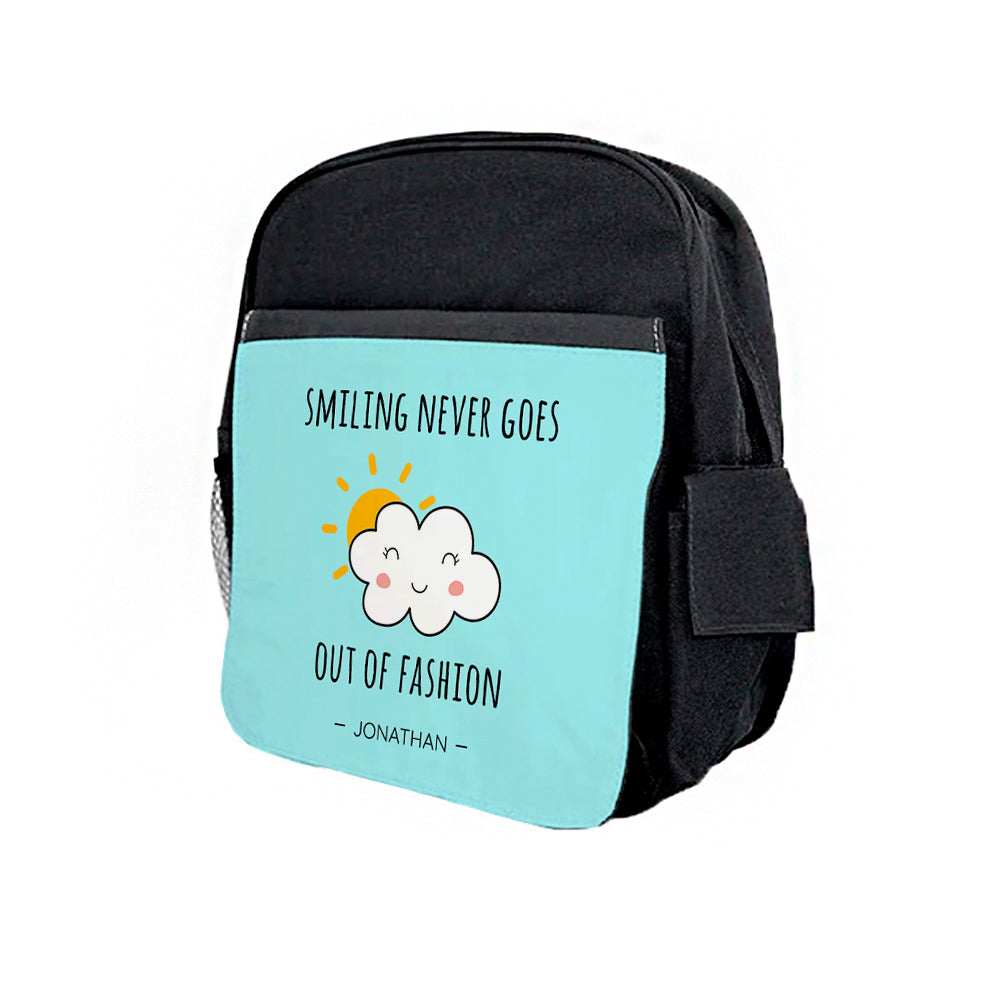Personalised Kids Black Backpack