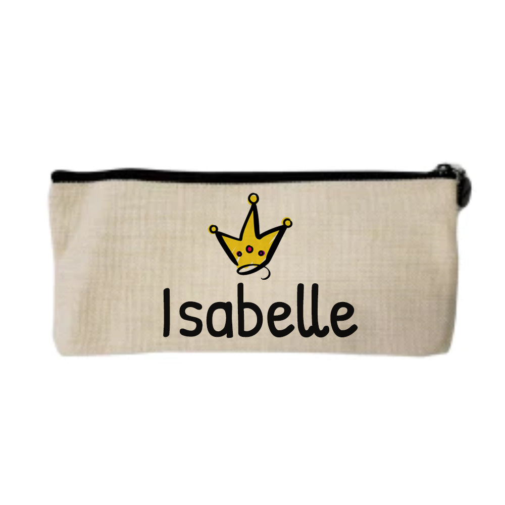 Personalised Linen Pencil Case