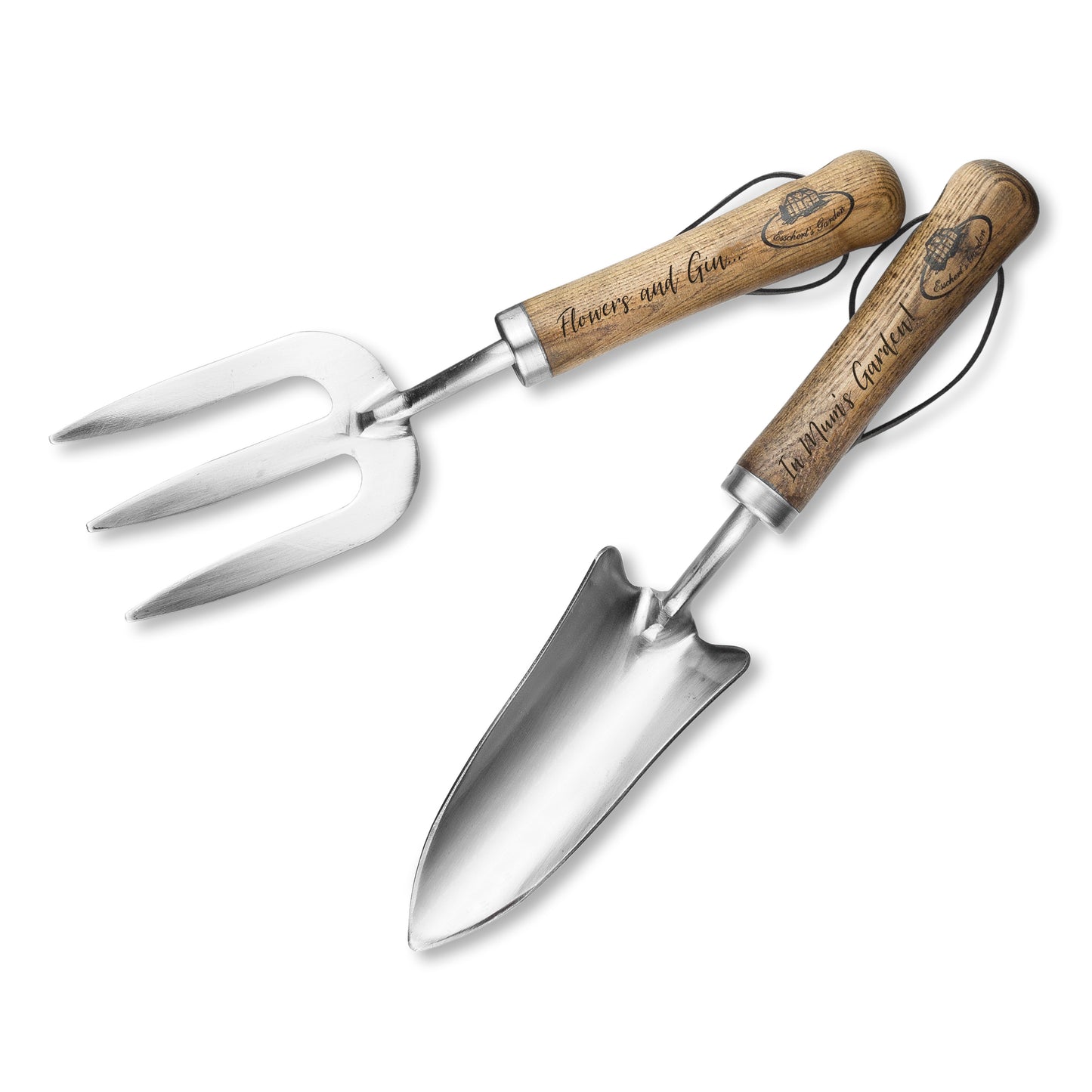 Personalised Luxe Silver Trowel and Fork Set