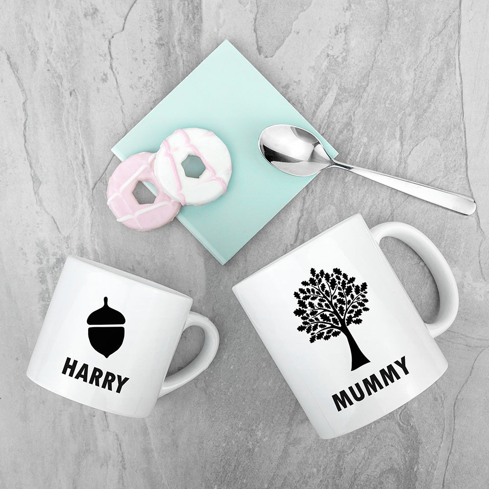 Personalised Mummy & Me Acorn Mugs