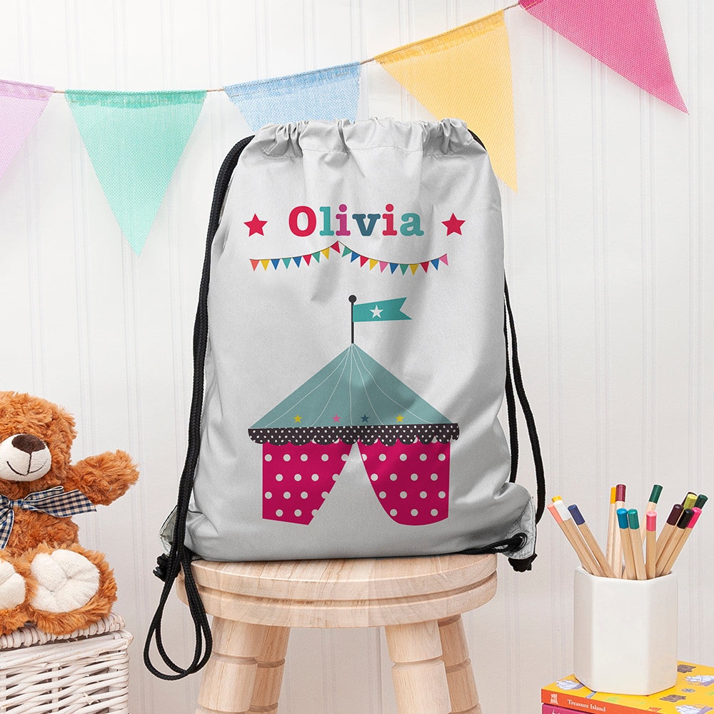 Personalised Silver Circus Waterproof Swim Bag