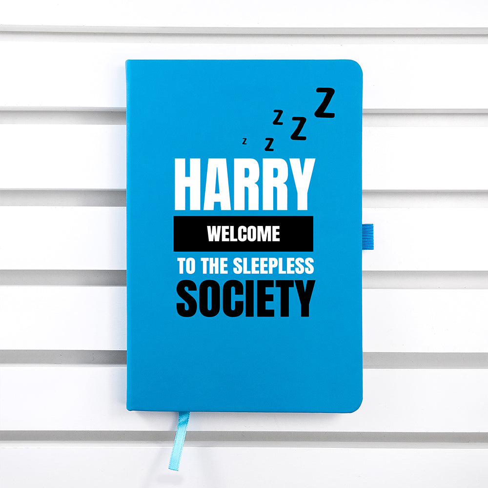 Personalised Sleepless Society A5 Notebook