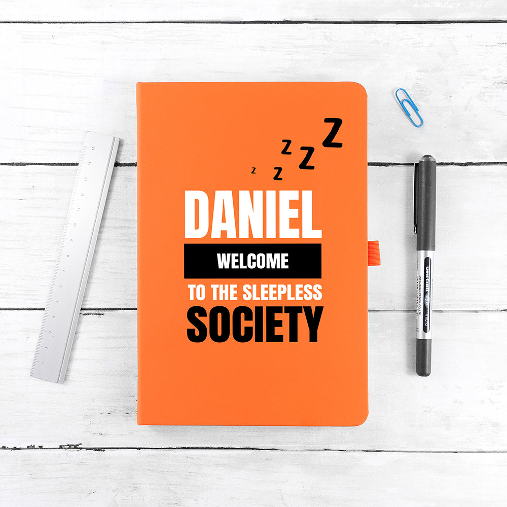 Personalised Sleepless Society A5 Notebook