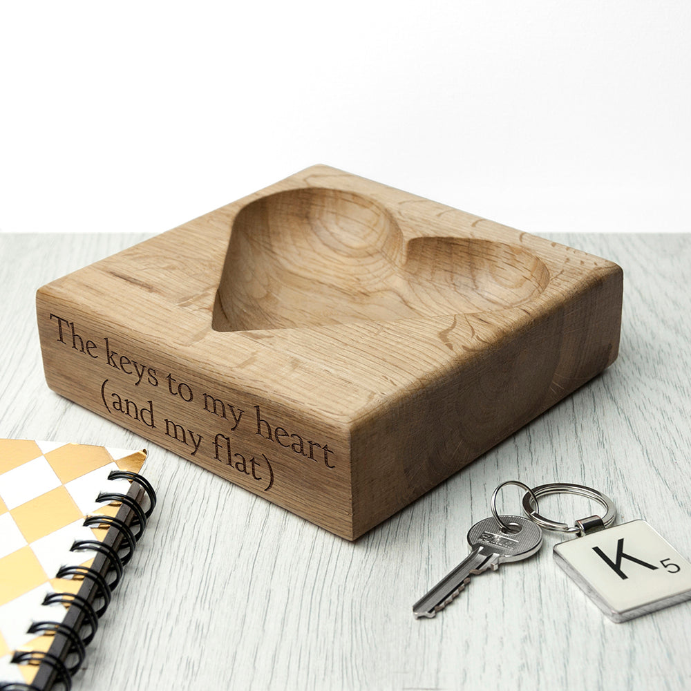Personalised Solid Oak Trinket Dish