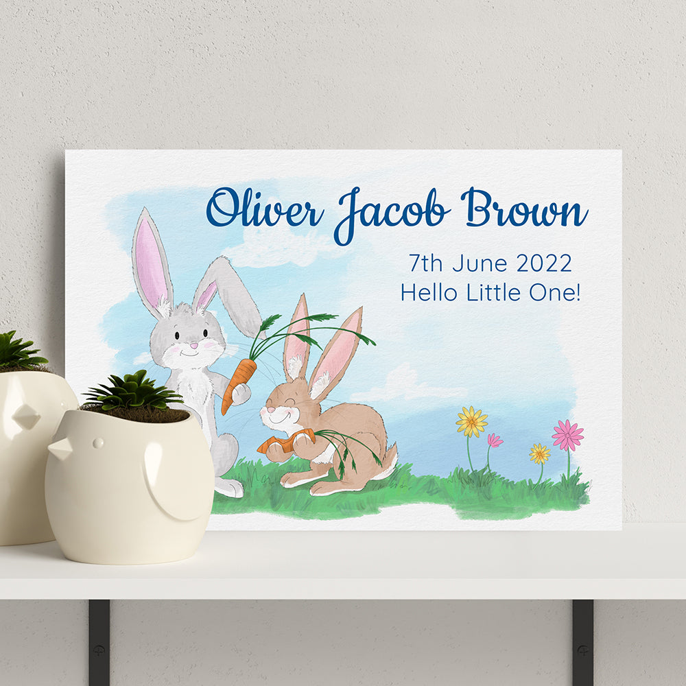Personalised Spring Bunny Framed Print