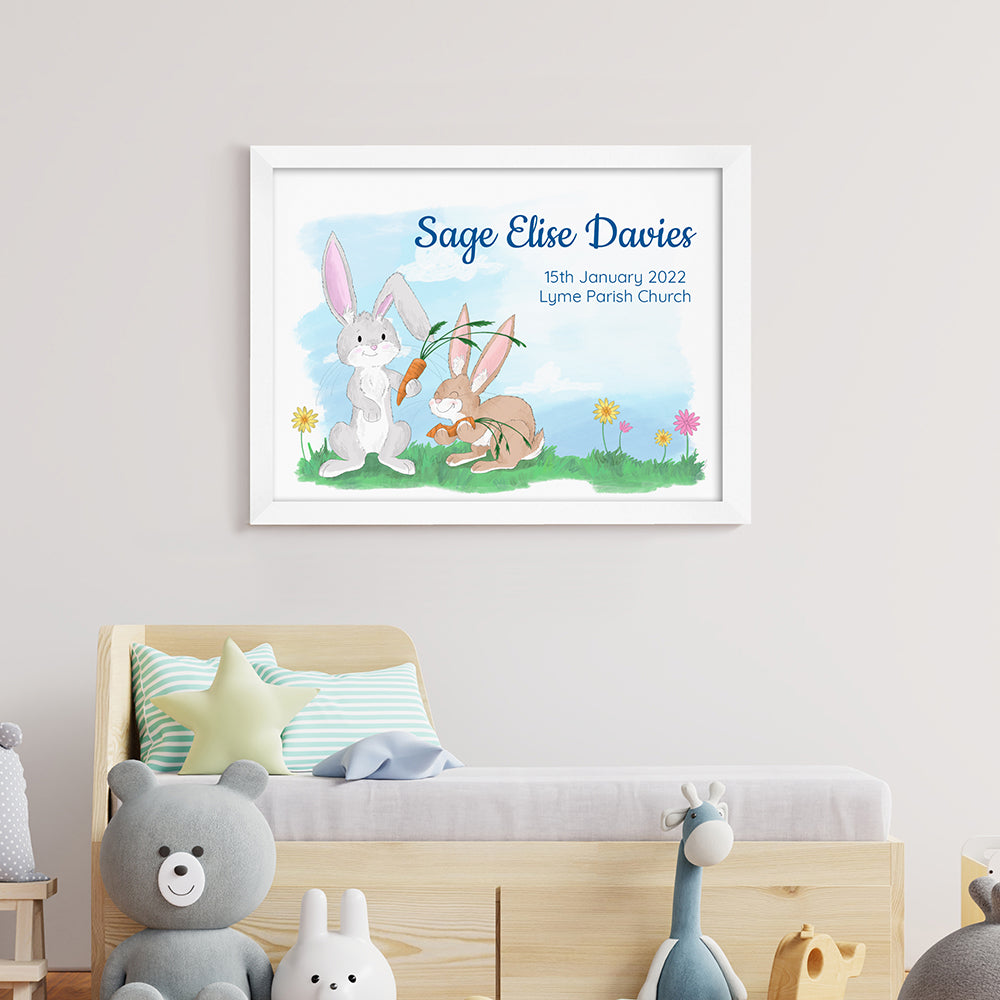 Personalised Spring Bunny Framed Print