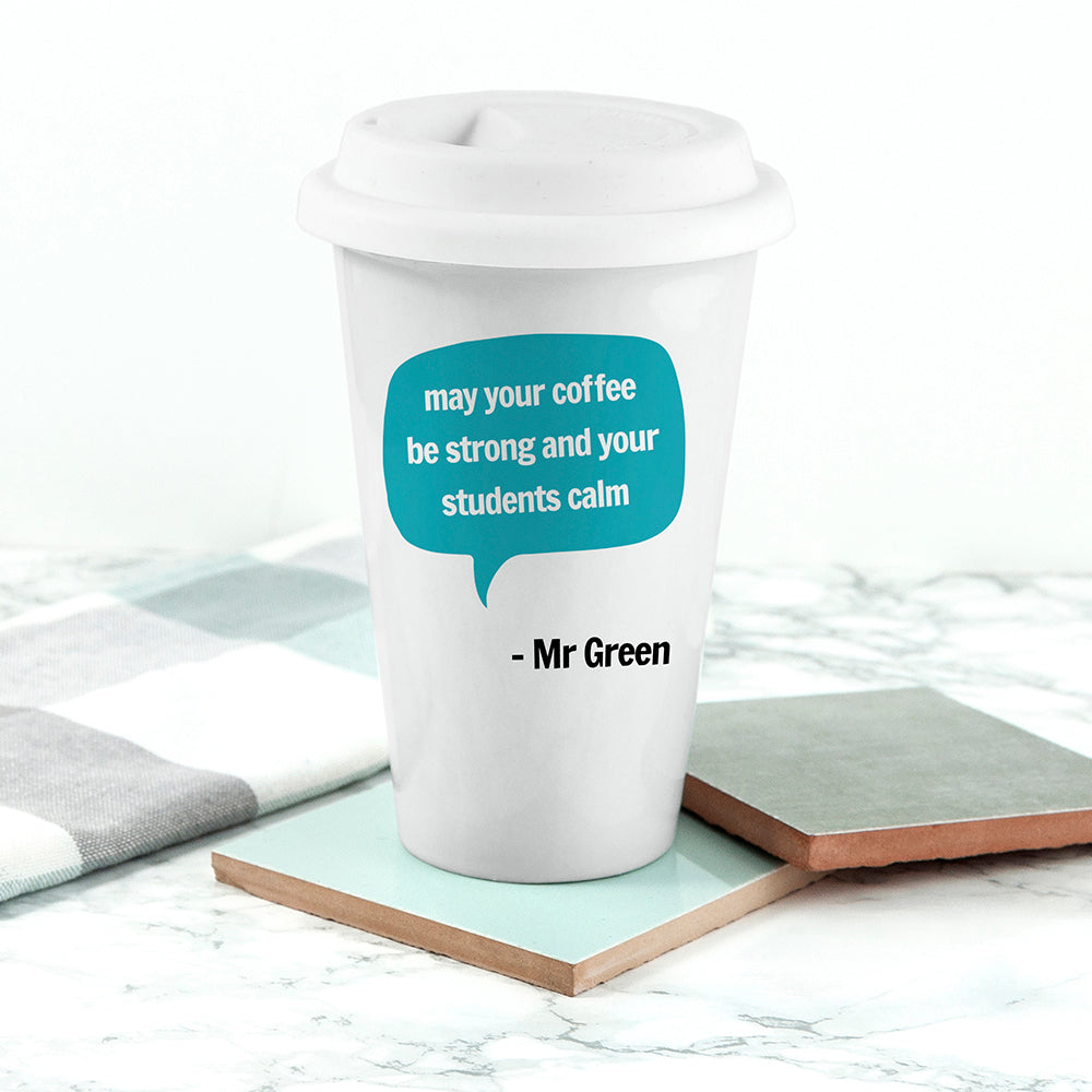 Personalised Teacher Says Travel Mug