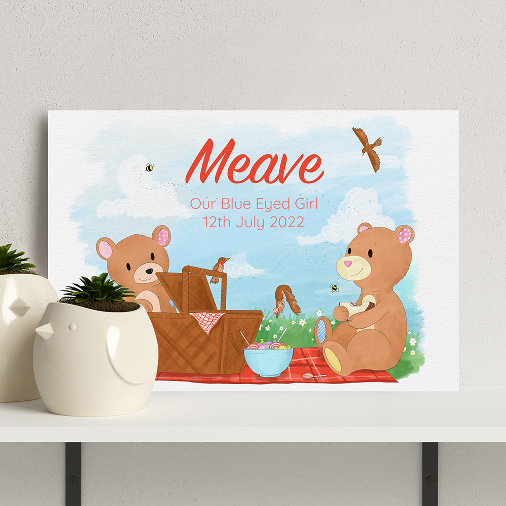 Personalised Teddy Bear Picnic Framed Print