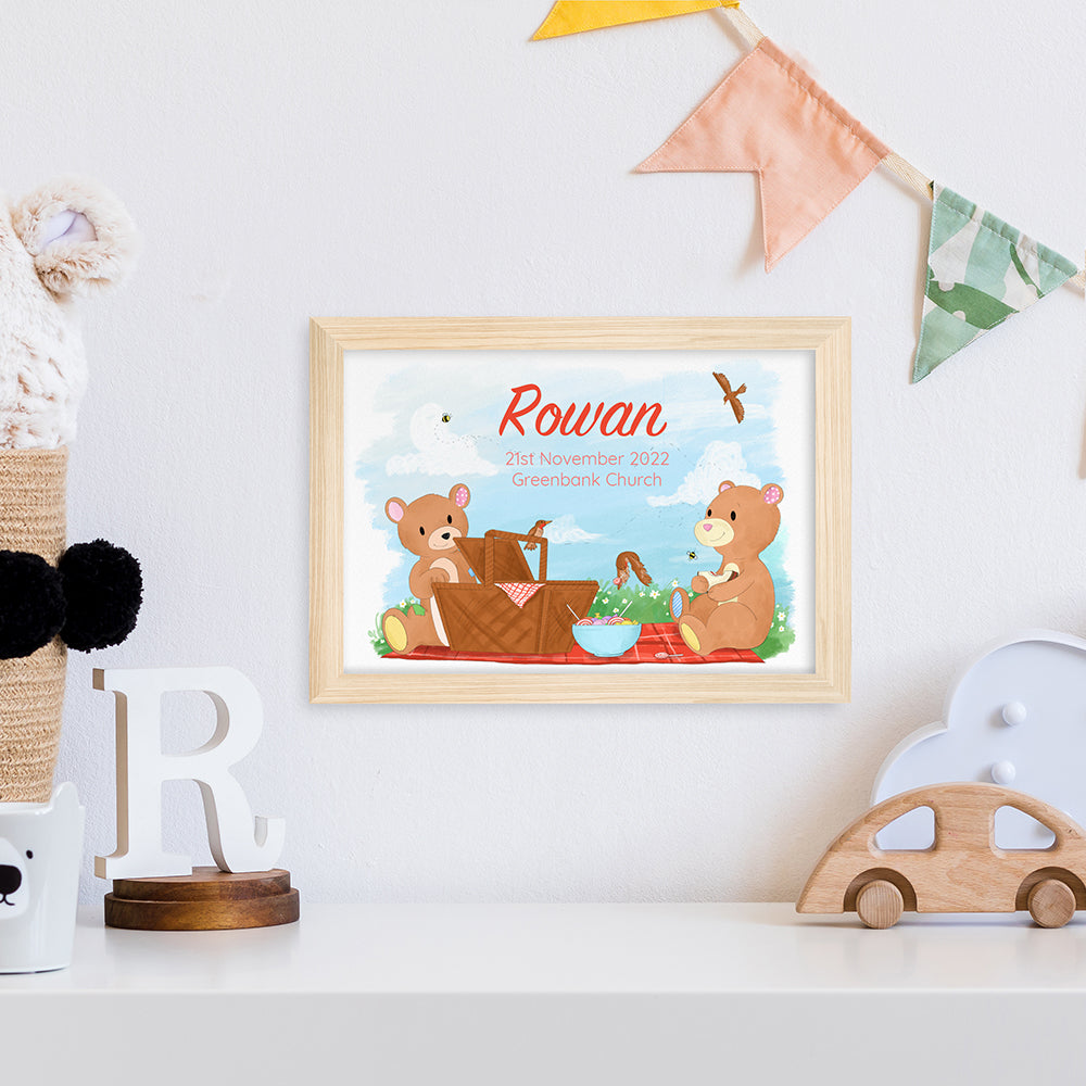 Personalised Teddy Bear Picnic Framed Print