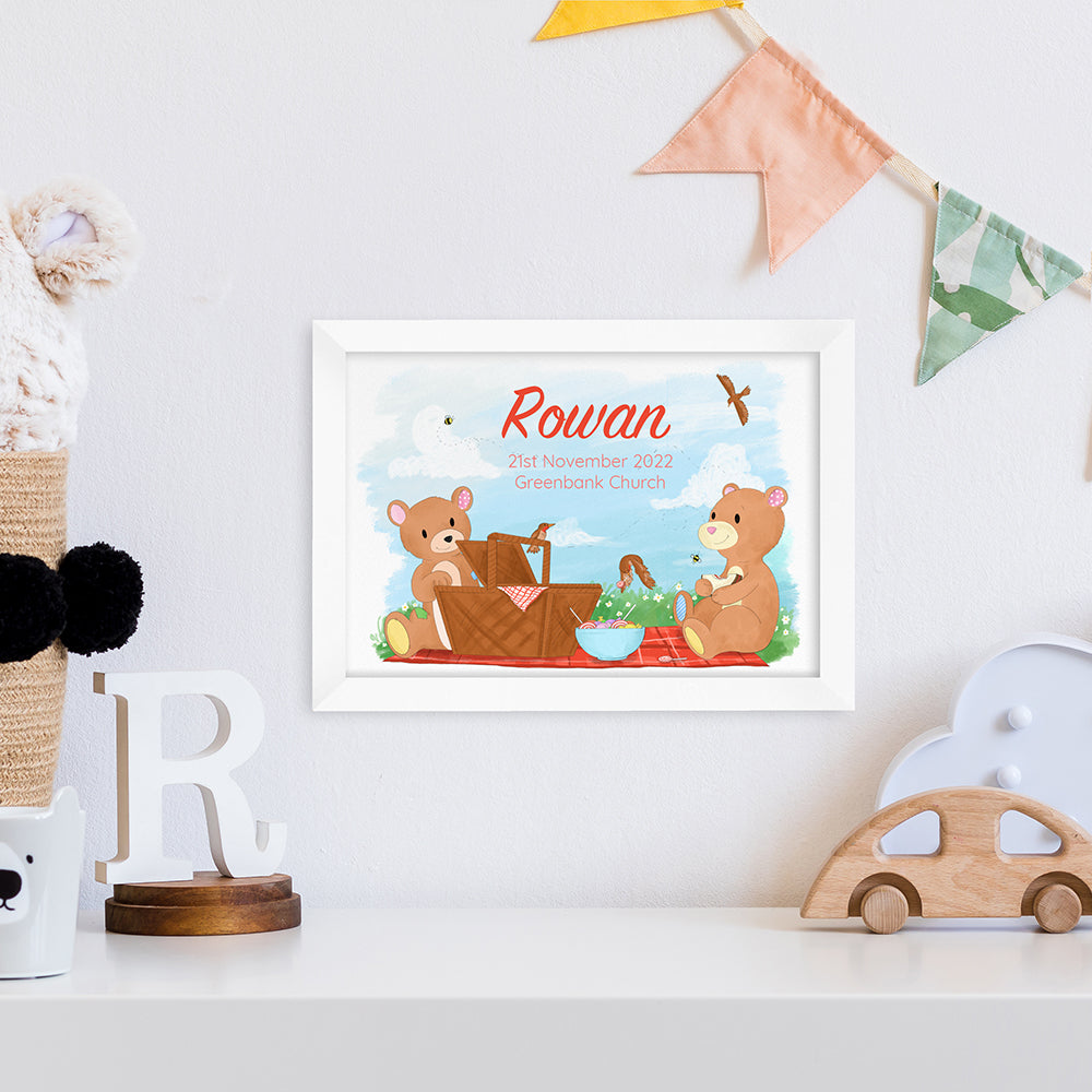 Personalised Teddy Bear Picnic Framed Print