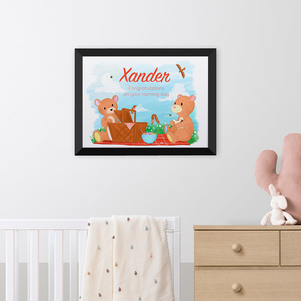Personalised Teddy Bear Picnic Framed Print