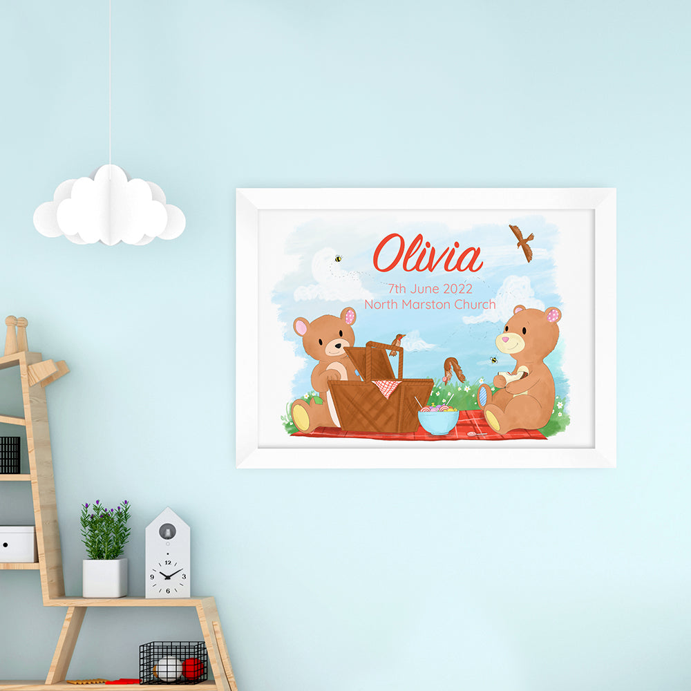 Personalised Teddy Bear Picnic Framed Print