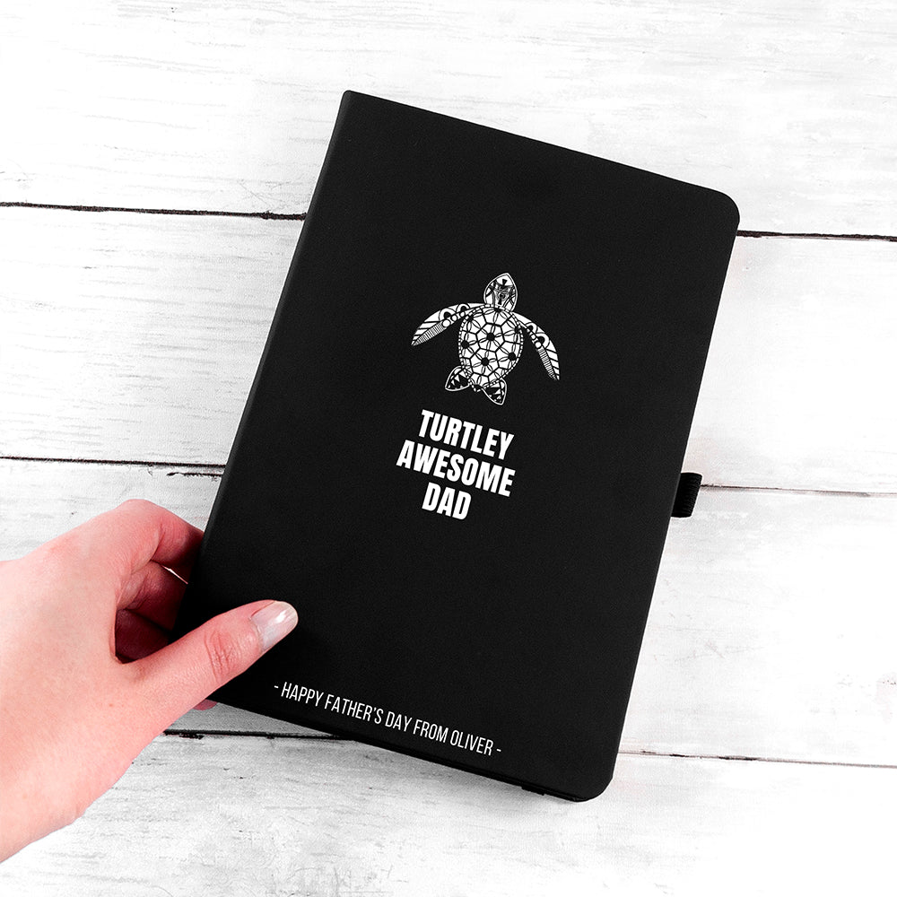 Personalised Turtley Awesome Dad A5 Notebook