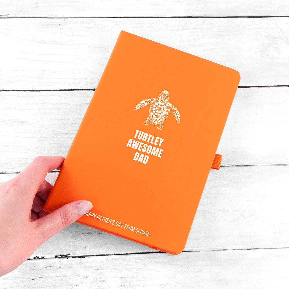 Personalised Turtley Awesome Dad A5 Notebook